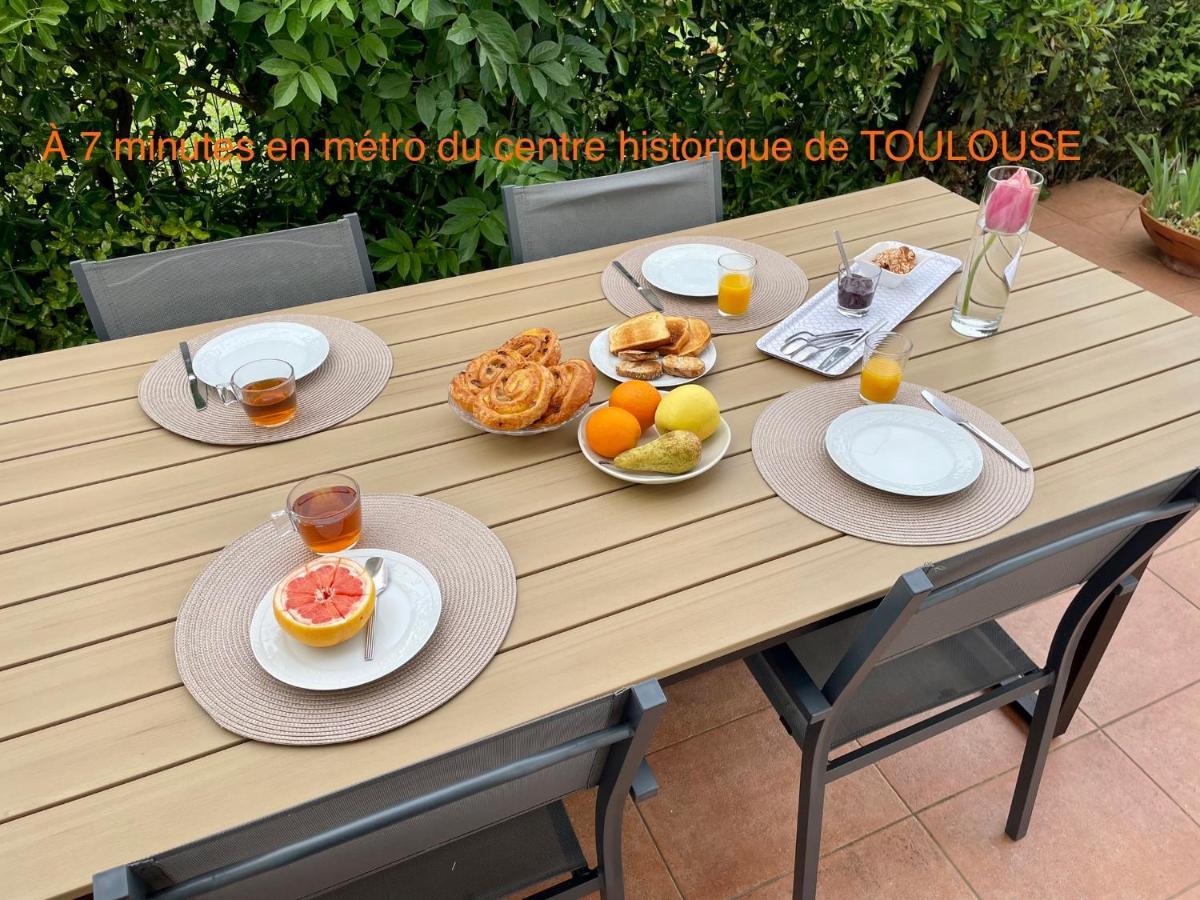 50 M2 T2 Au Calme, Lumineux, Confortable, Cosy, Climatise, Privatif Avec Parking Gratuit Et Terrasse 圖盧茲 外观 照片